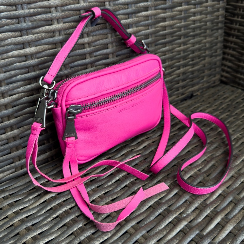 Aimee Kestenberg Let’s Ride Mini Leather Crossbody Bag (Hot Pink)